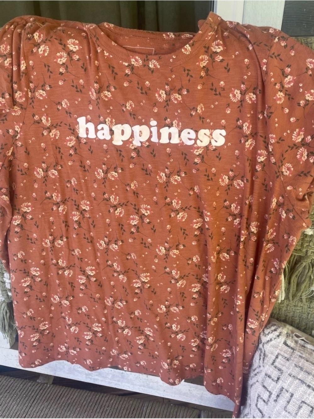 Sonoma Rust Floral "Happiness" Graphic Tee